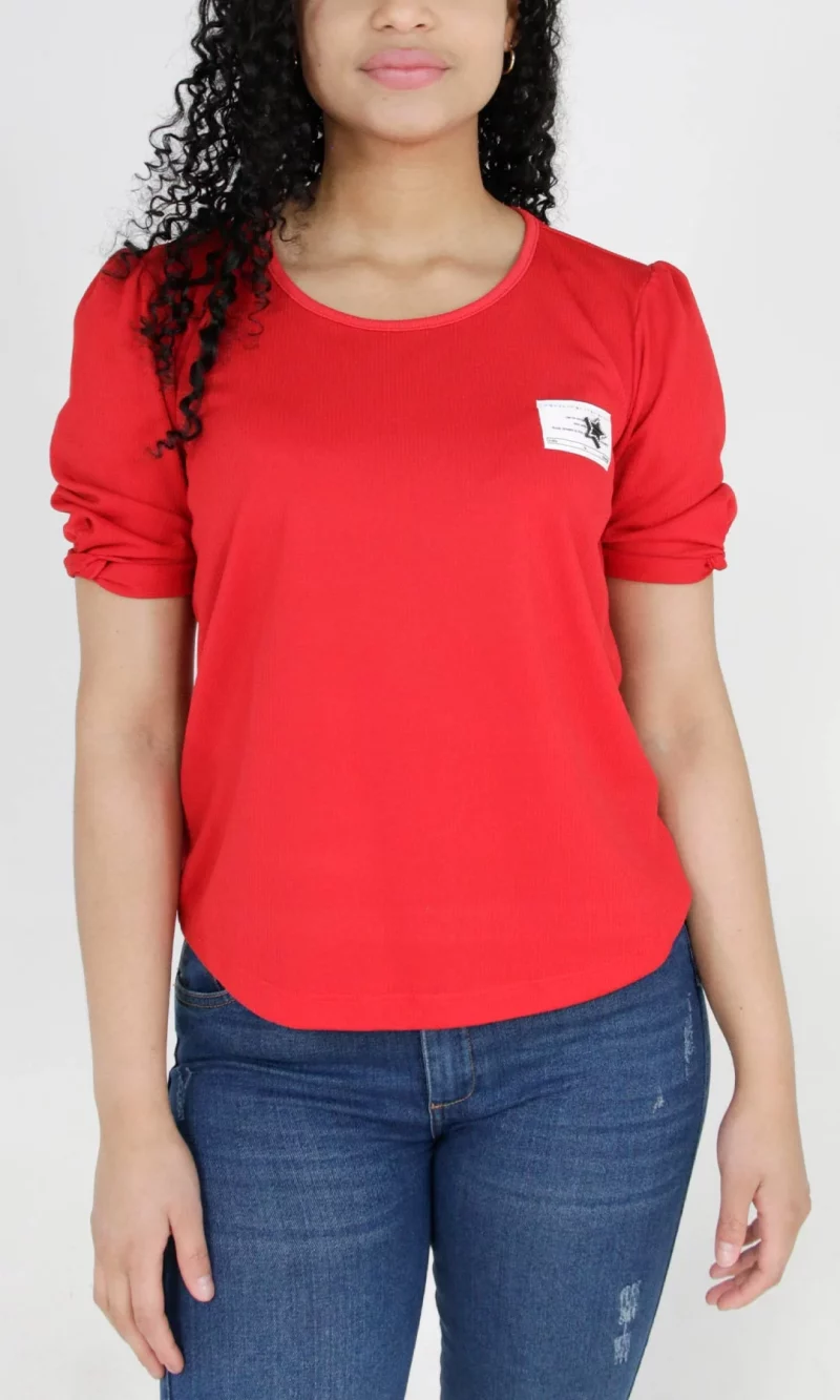 Camiseta mujer manga corta unicolor