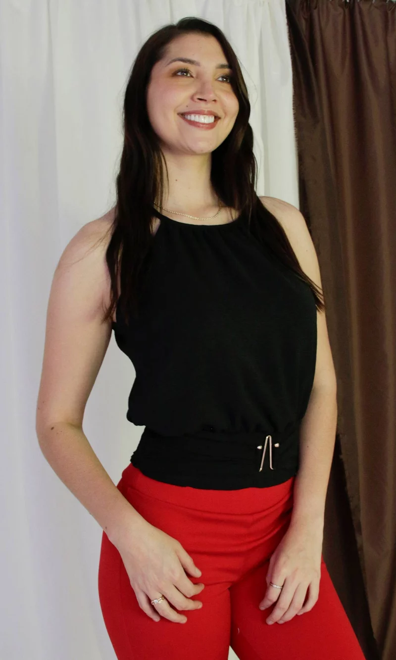 Blusa mujer manga sisa unicolor
