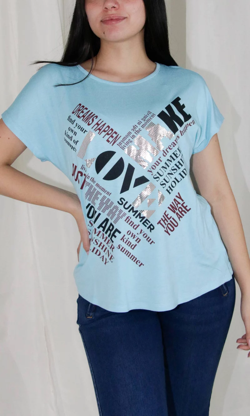 Camiseta mujer manga corta estampada