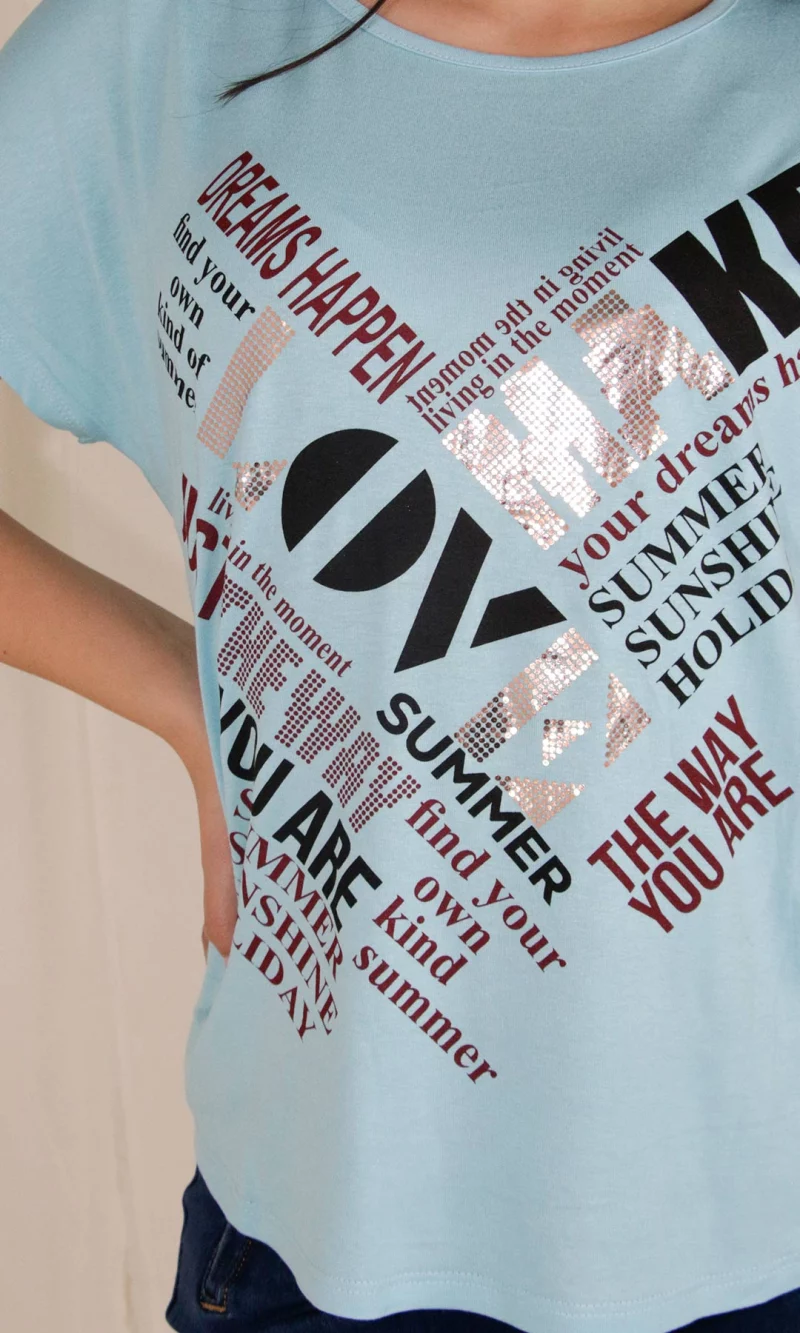 Camiseta mujer manga corta estampada - Imagen 2