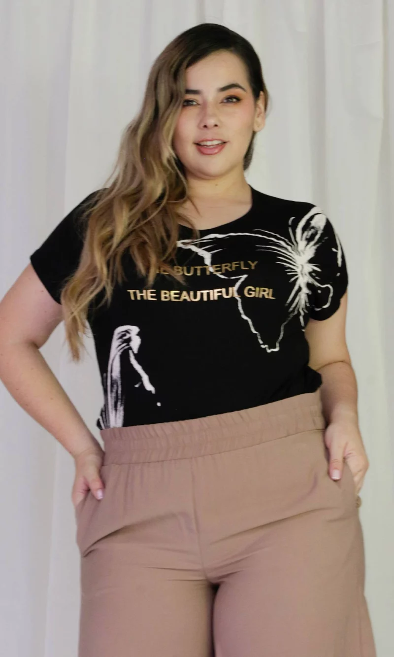 Camiseta mujer manga corta estampada