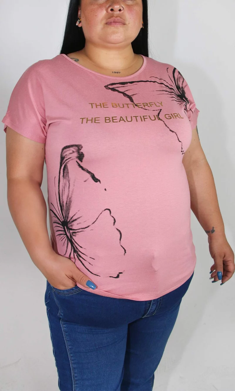 Camiseta mujer manga corta estampada - Imagen 3