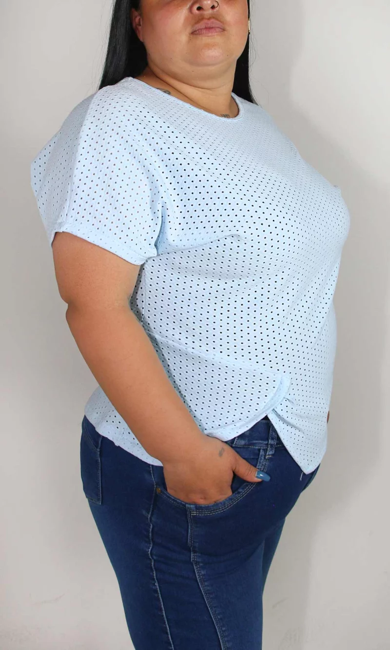 Camiseta mujer manga corta unicolor - Imagen 2