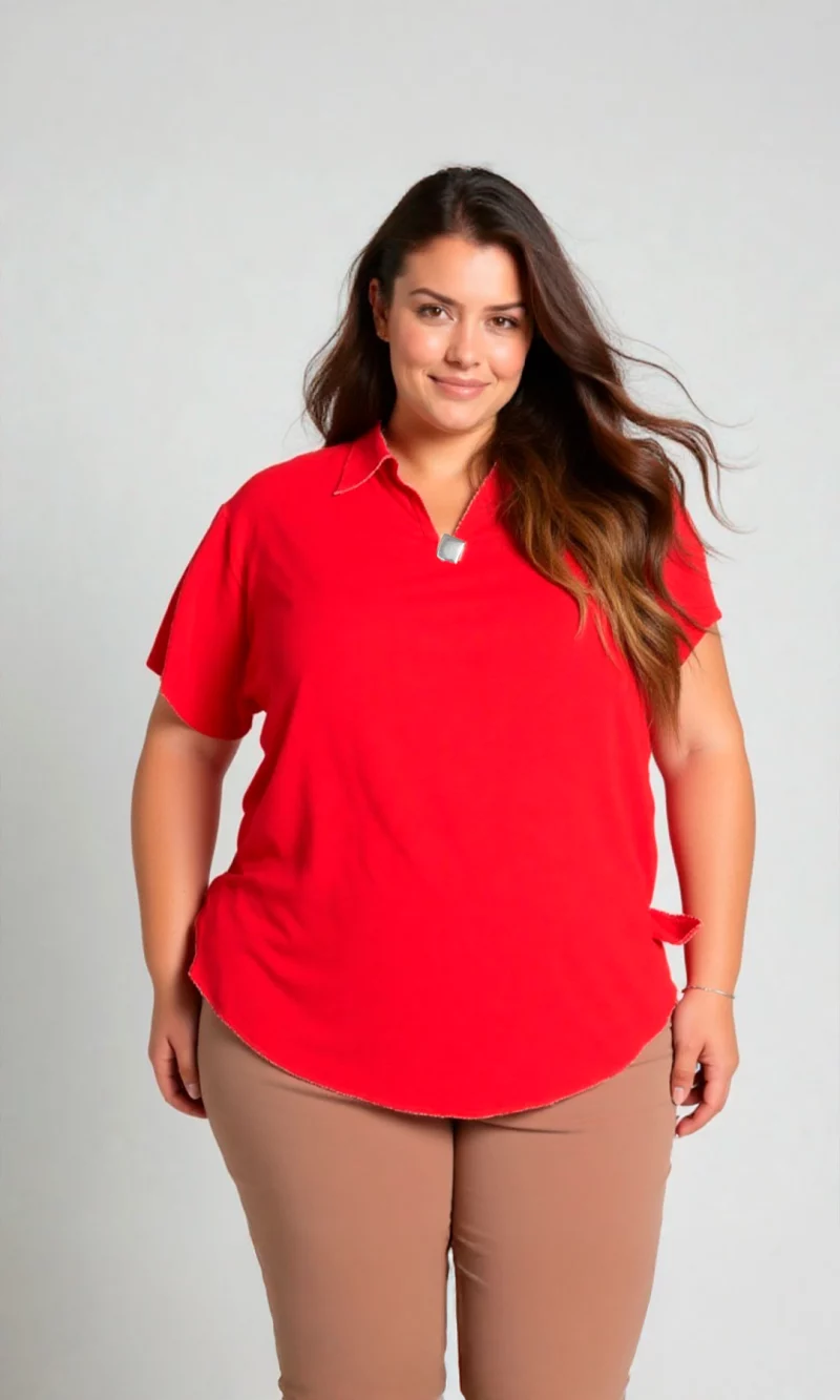 Blusa mujer manga corta unicolor - Imagen 5