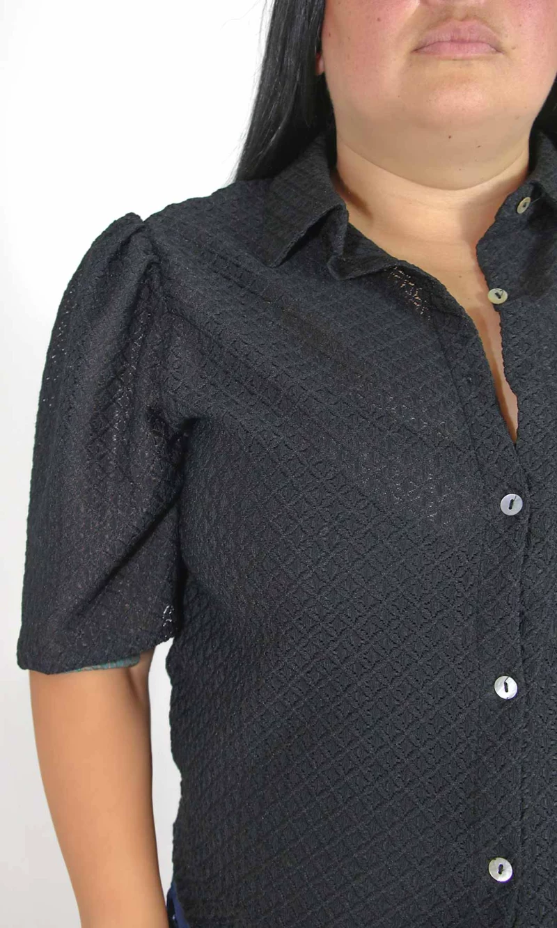Blusa mujer manga corta unicolor - Imagen 5