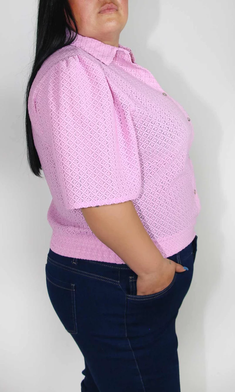Blusa mujer manga corta unicolor - Imagen 2
