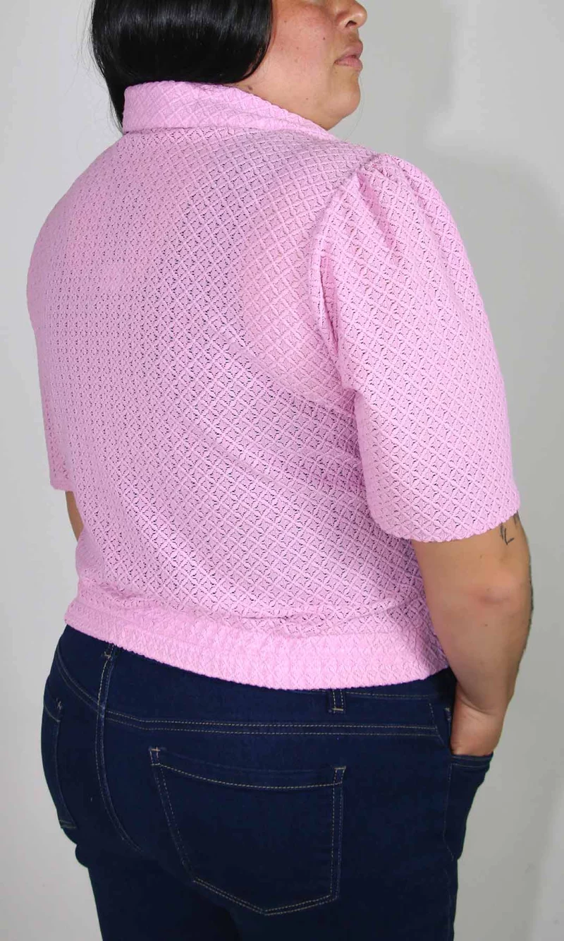 Blusa mujer manga corta unicolor - Imagen 3