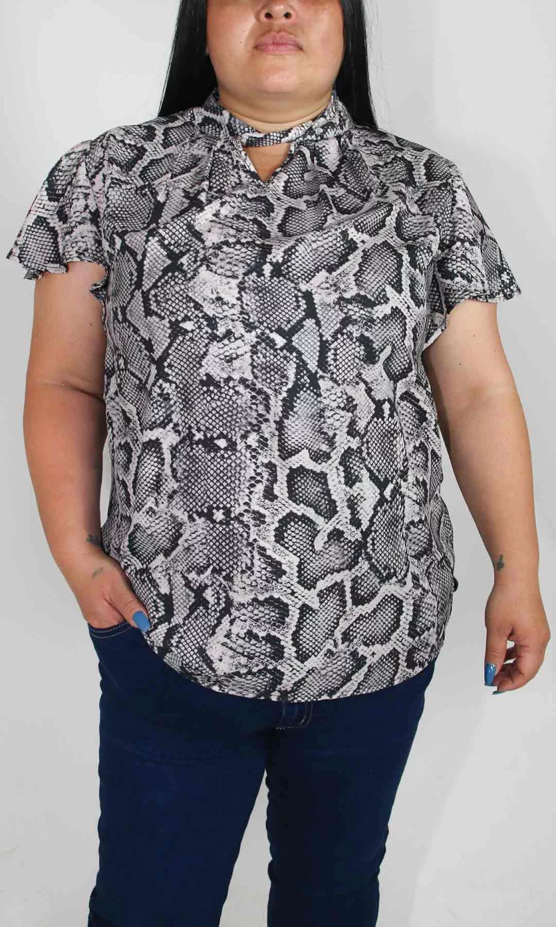 Blusa mujer manga corta estampada - Imagen 8