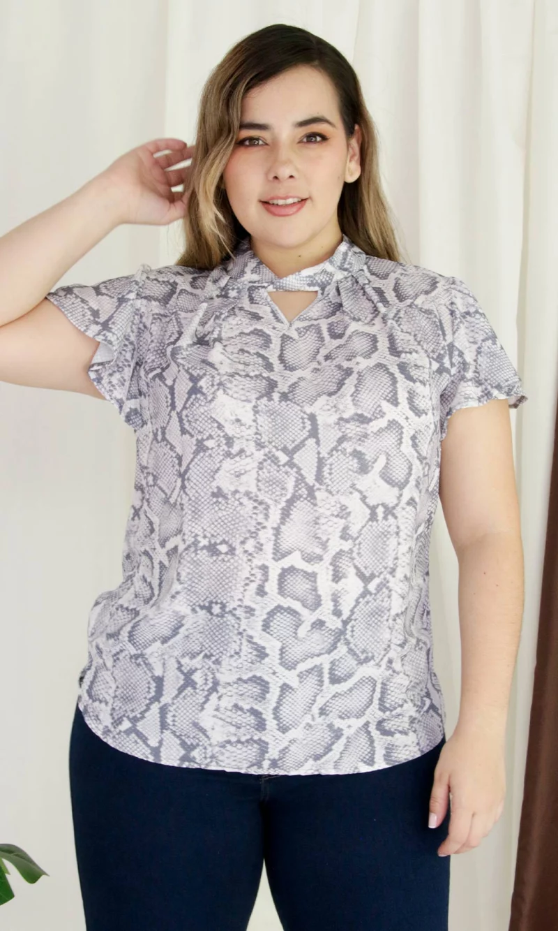 Blusa mujer manga corta estampada - Imagen 4