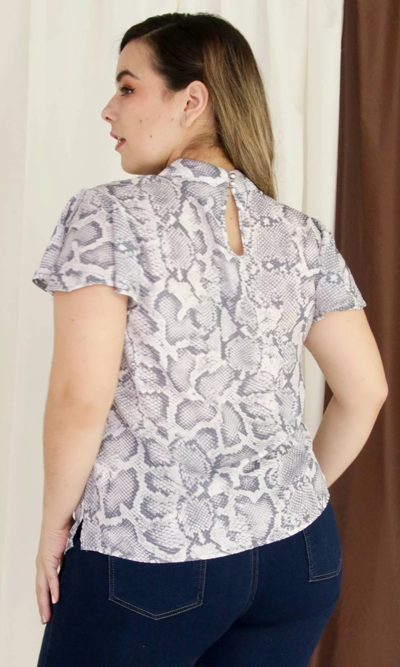 Blusa mujer manga corta estampada - Imagen 7