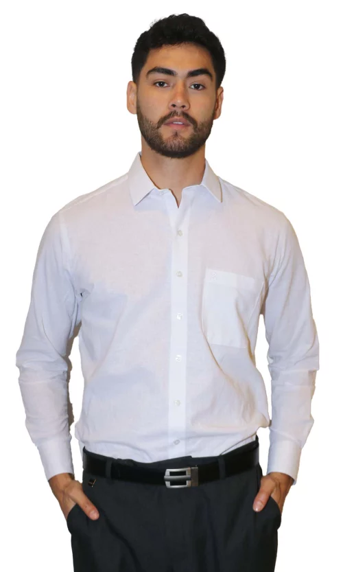 Camisa hombre manga larga unicolor