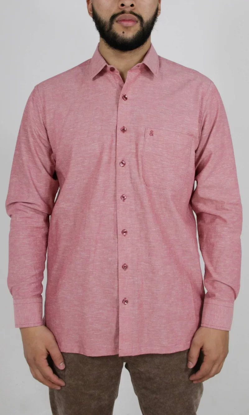 Guayabera hombre manga larga unicolor - Imagen 5