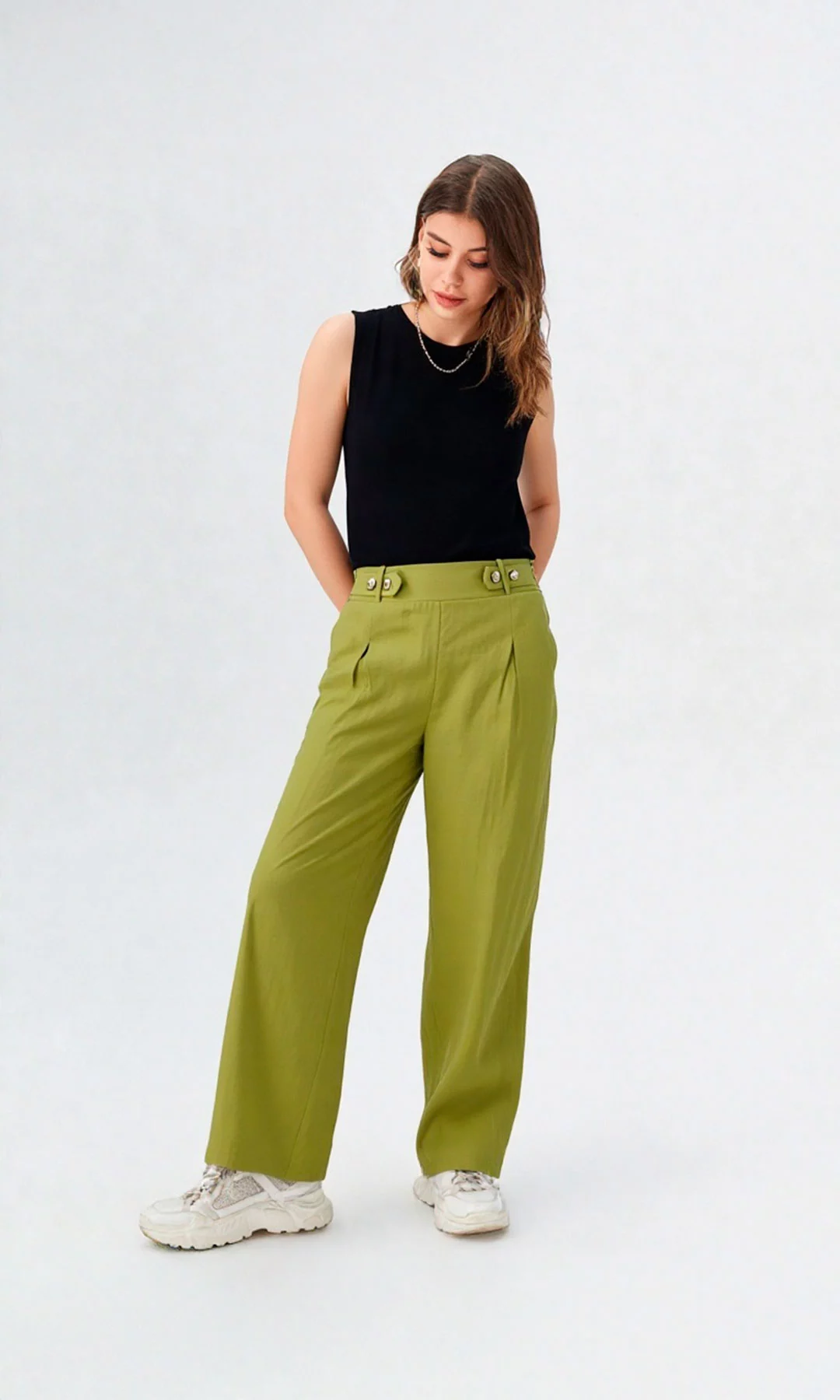 Pantalón mujer unicolor - Imagen 2