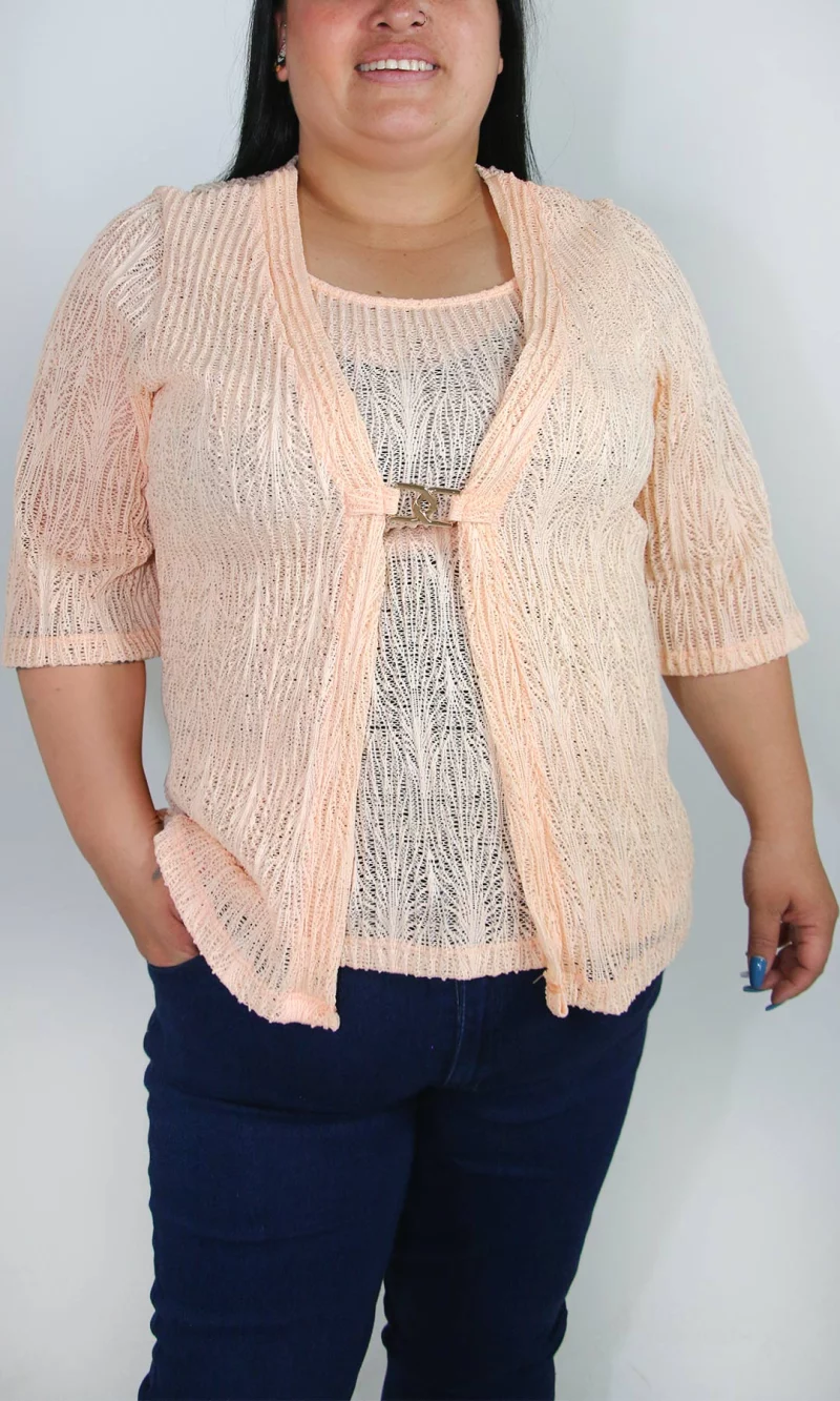 Blusa mujer manga 3/4 unicolor