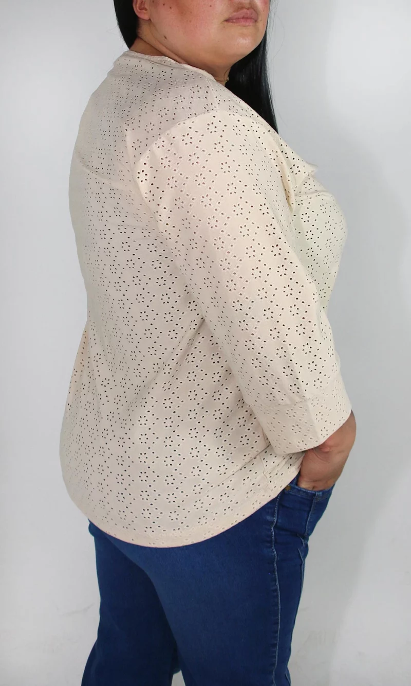Camiseta mujer manga 3/4 unicolor - Imagen 3