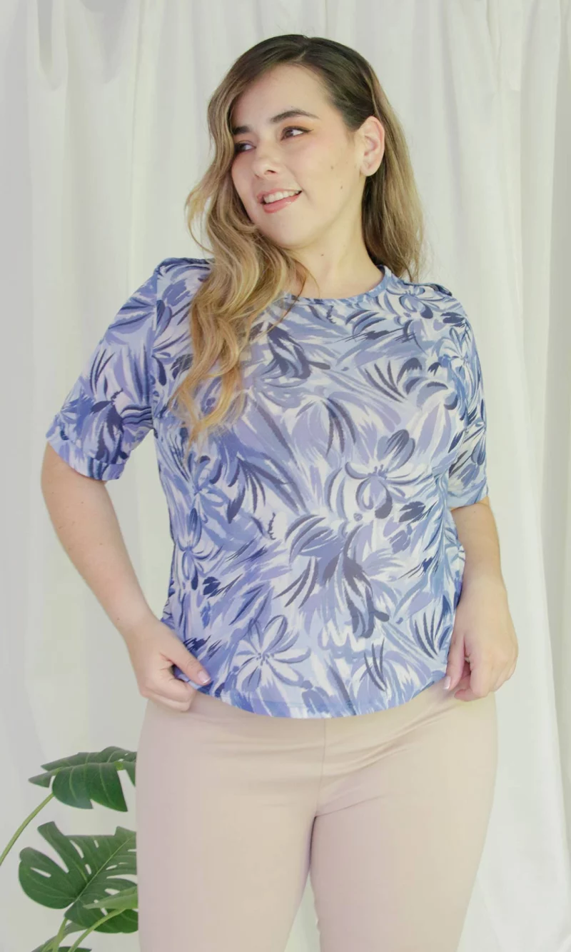 Camiseta mujer manga corta estampada