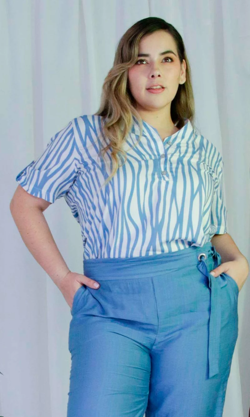 Blusa mujer manga corta estampada