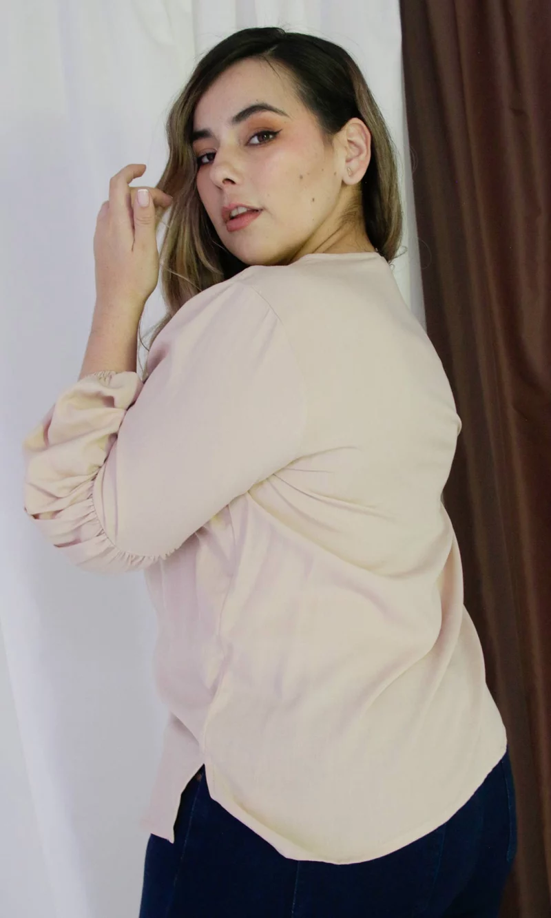 Blusa mujer manga 3/4 unicolor - Imagen 8