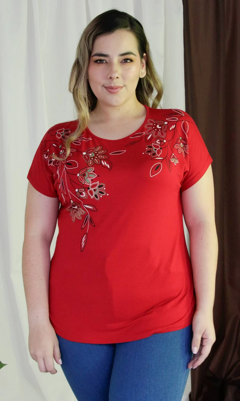 Camiseta mujer manga corta estampada