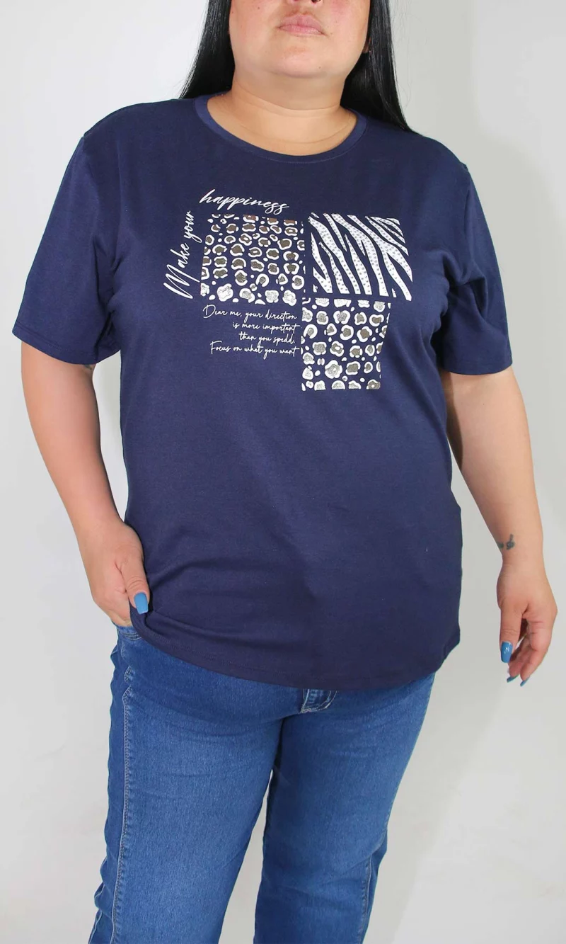 Camiseta mujer manga corta estampada