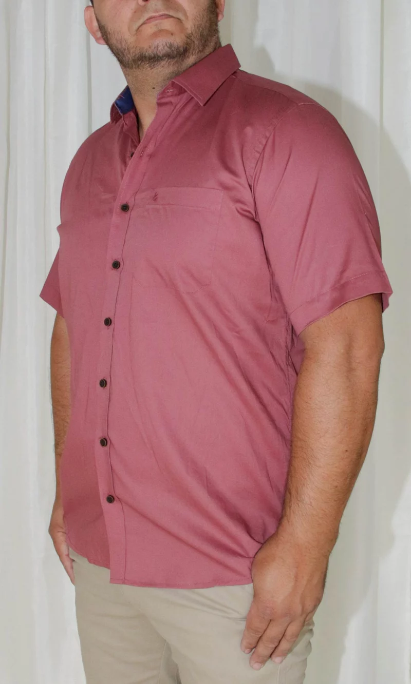 Camisa hombre manga corta unicolor - Imagen 7