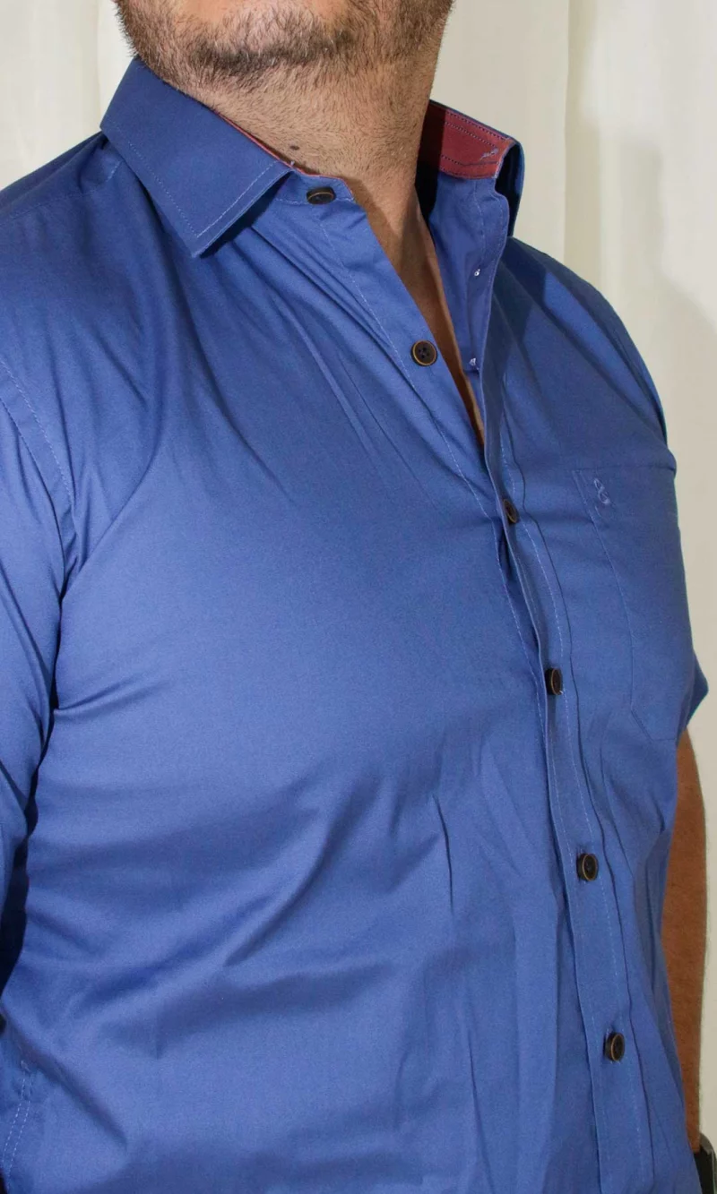 Camisa hombre manga corta unicolor - Imagen 2