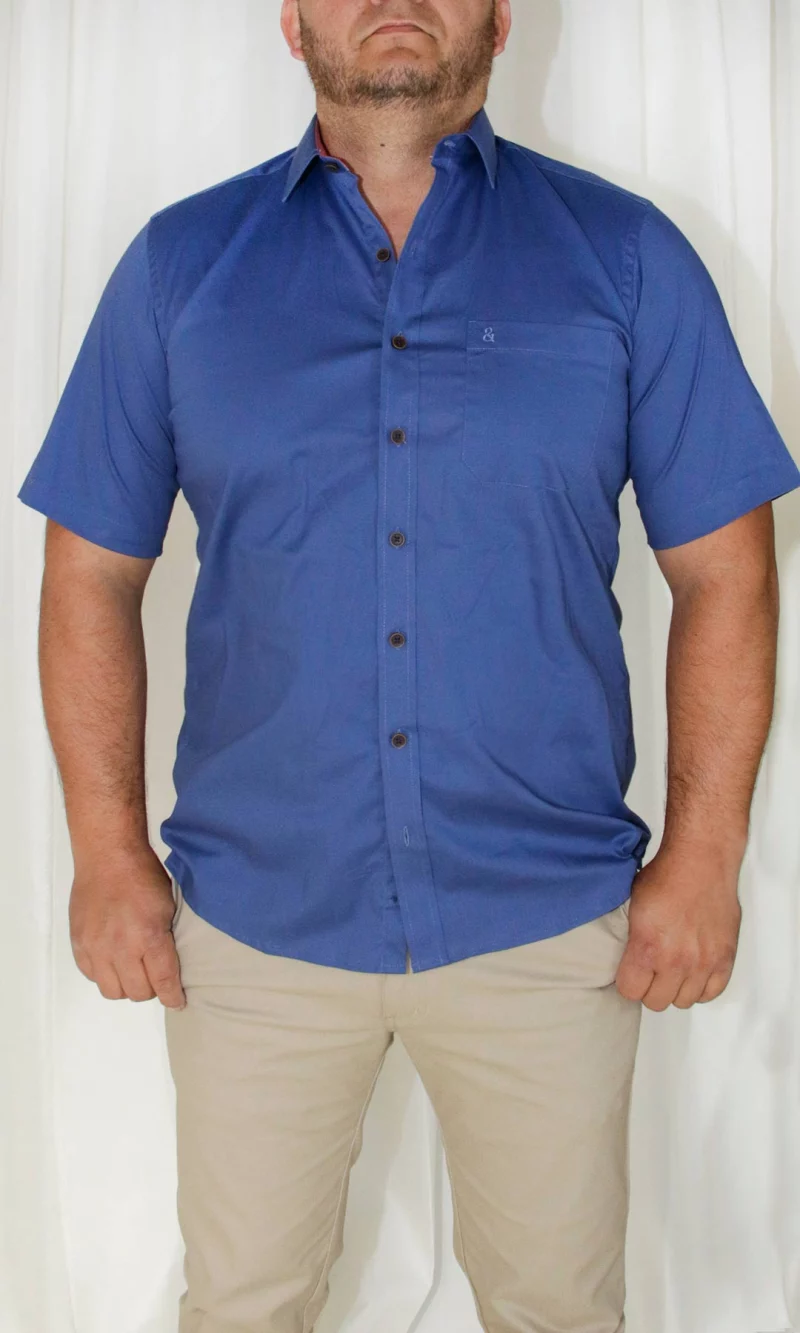 Camisa hombre manga corta unicolor