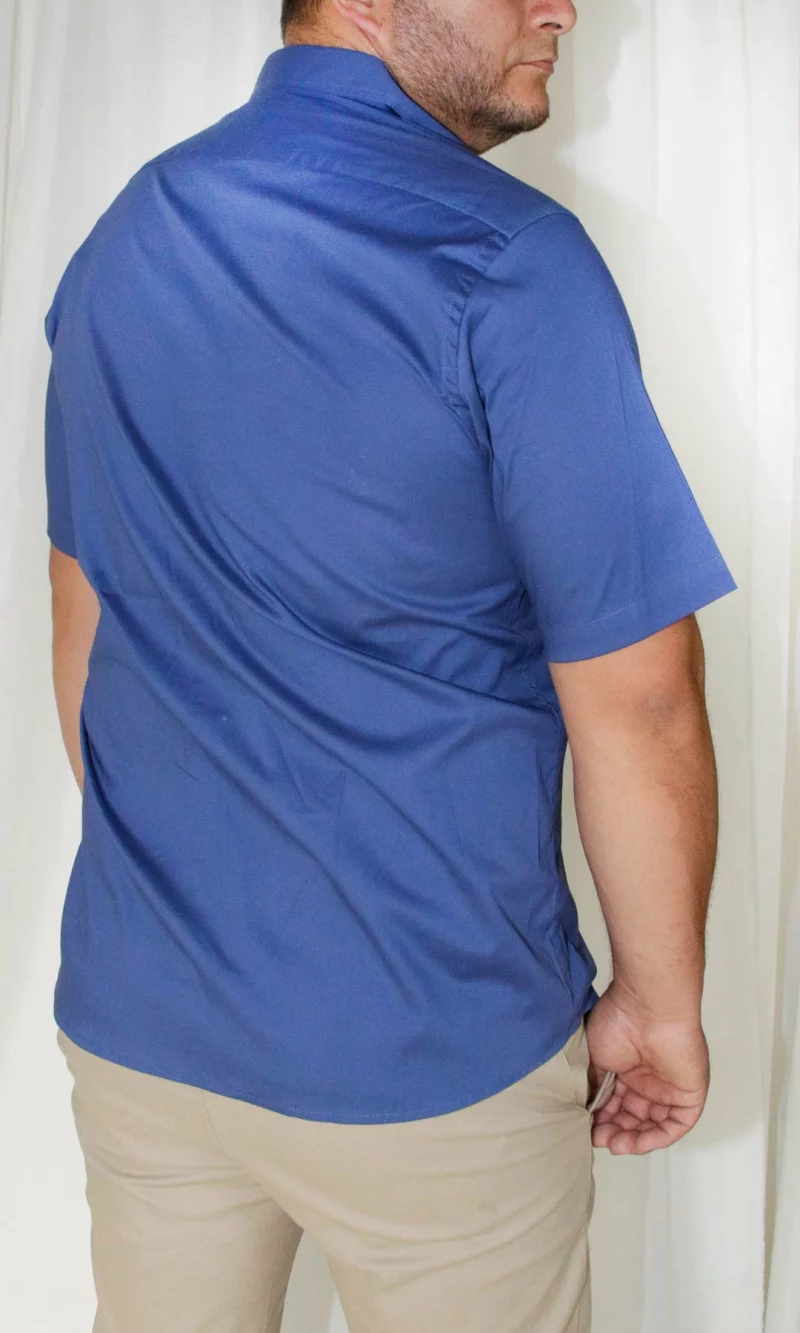 Camisa hombre manga corta unicolor - Imagen 3