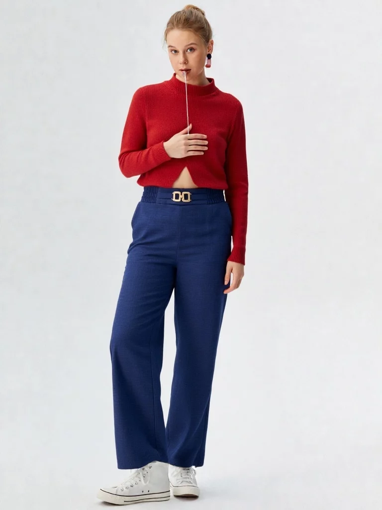 Pantalón mujer unicolor - Imagen 8