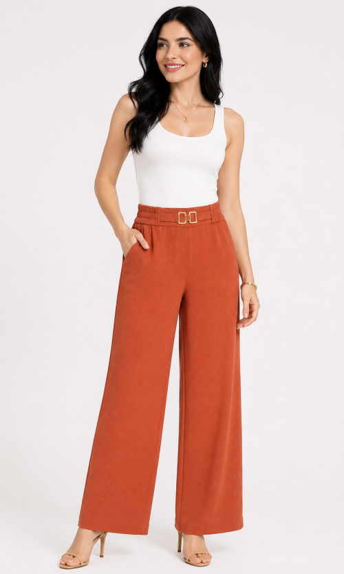 Pantalón mujer unicolor