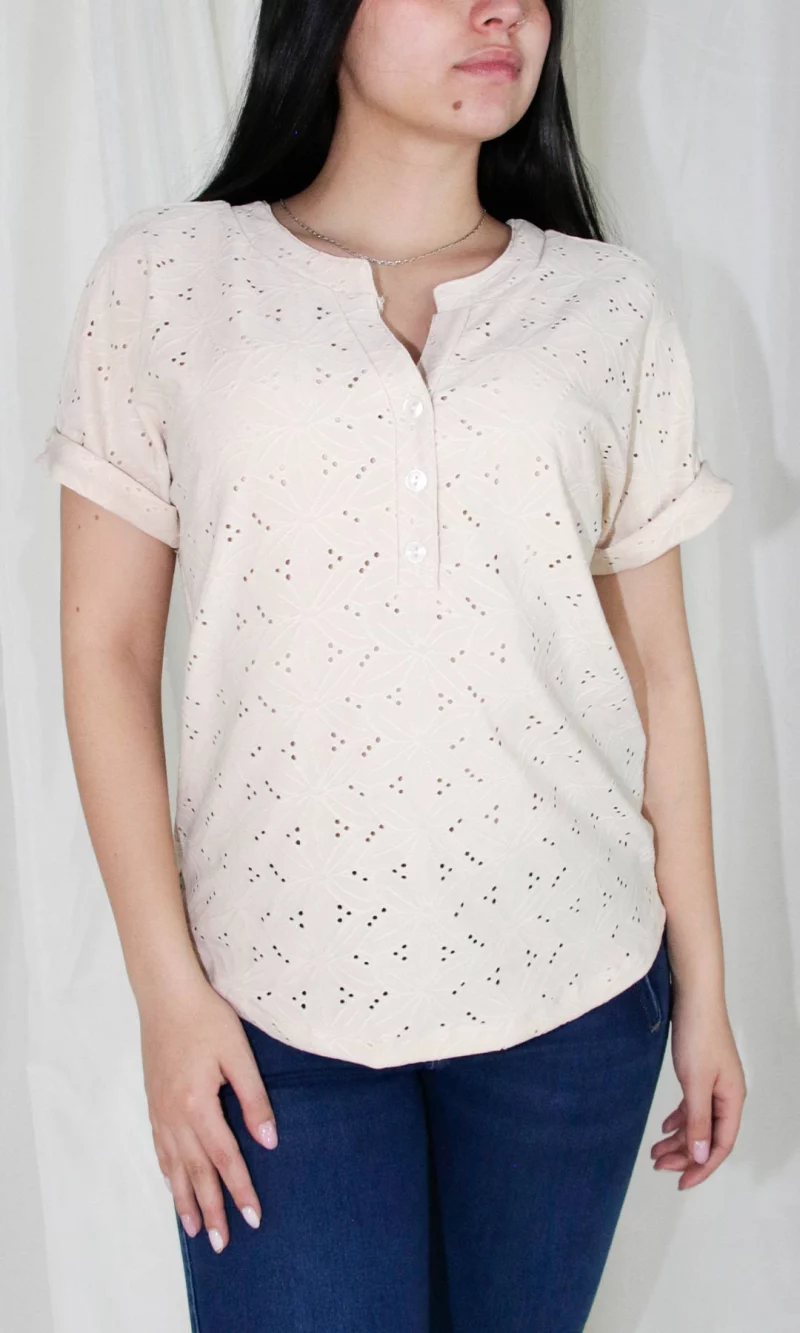 Camiseta mujer manga corta unicolor - Imagen 4