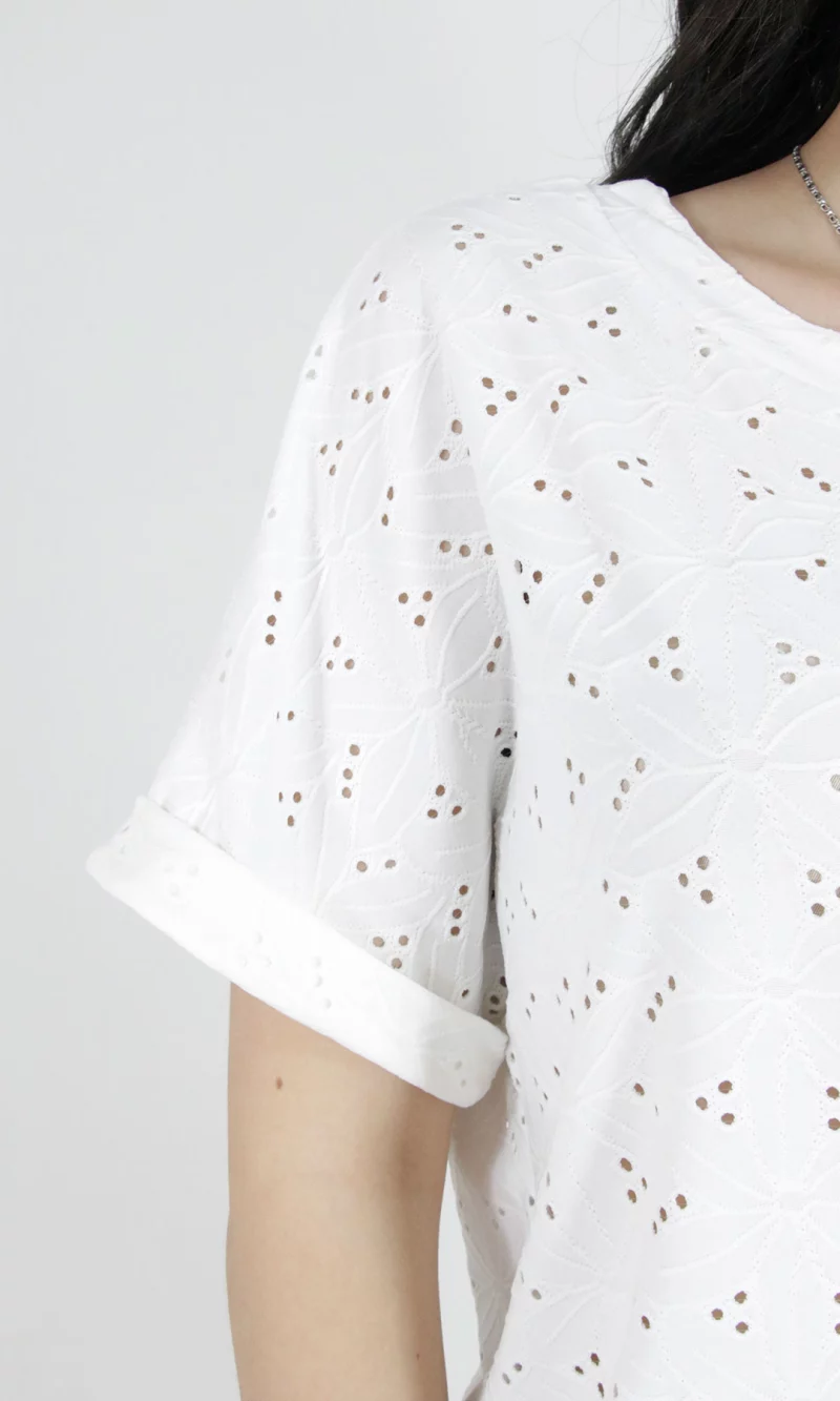 Camiseta mujer manga corta unicolor - Imagen 2