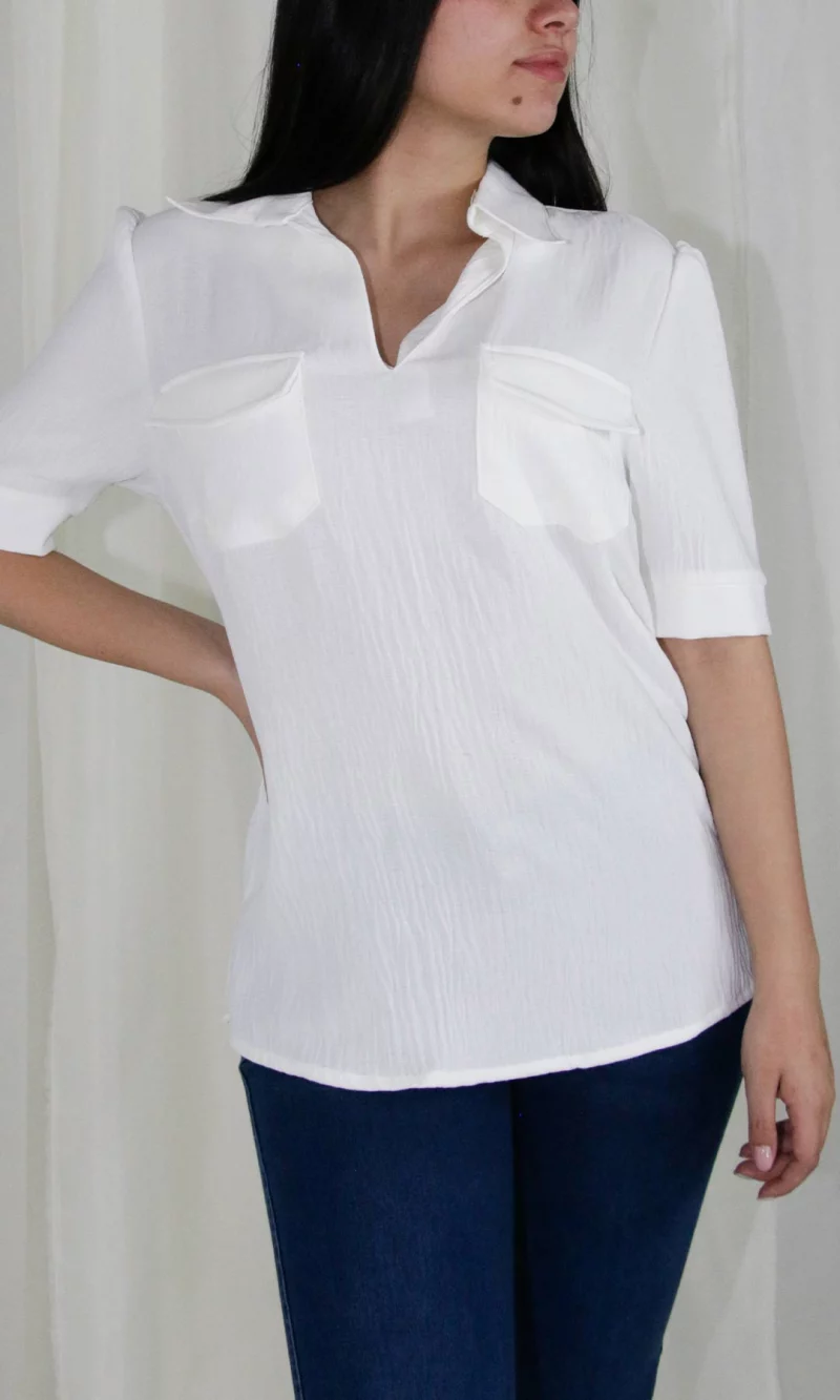 Blusa mujer manga corta unicolor
