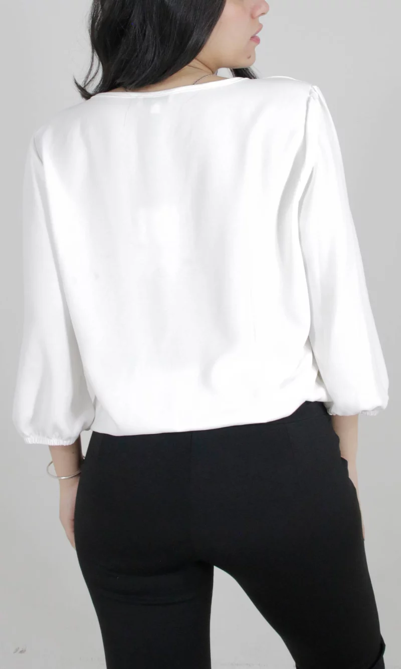 Blusa mujer manga 3/4 unicolor - Imagen 3