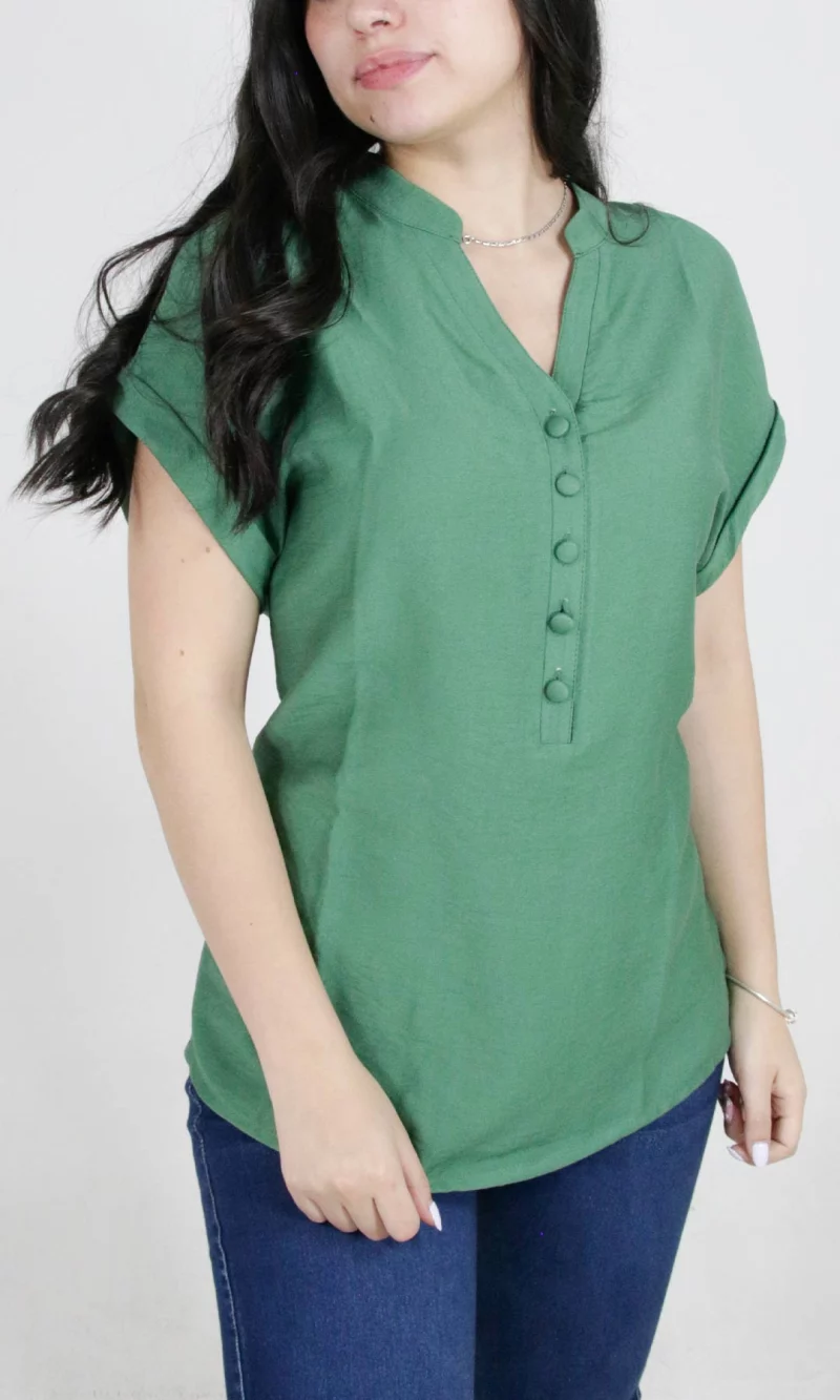 Blusa mujer manga corta unicolor