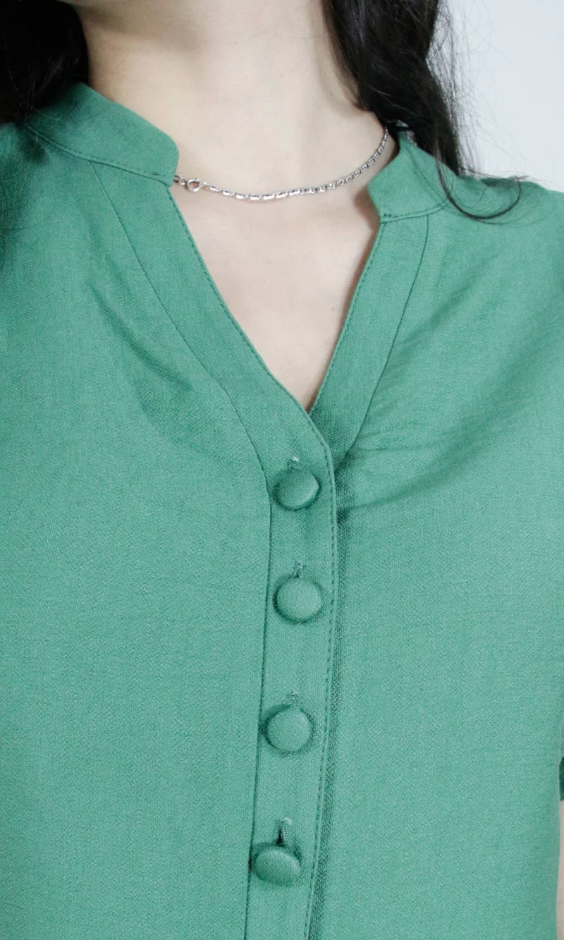 Blusa mujer manga corta unicolor - Imagen 2