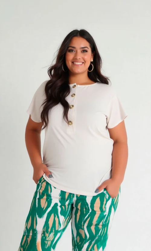 Camiseta mujer manga corta unicolor
