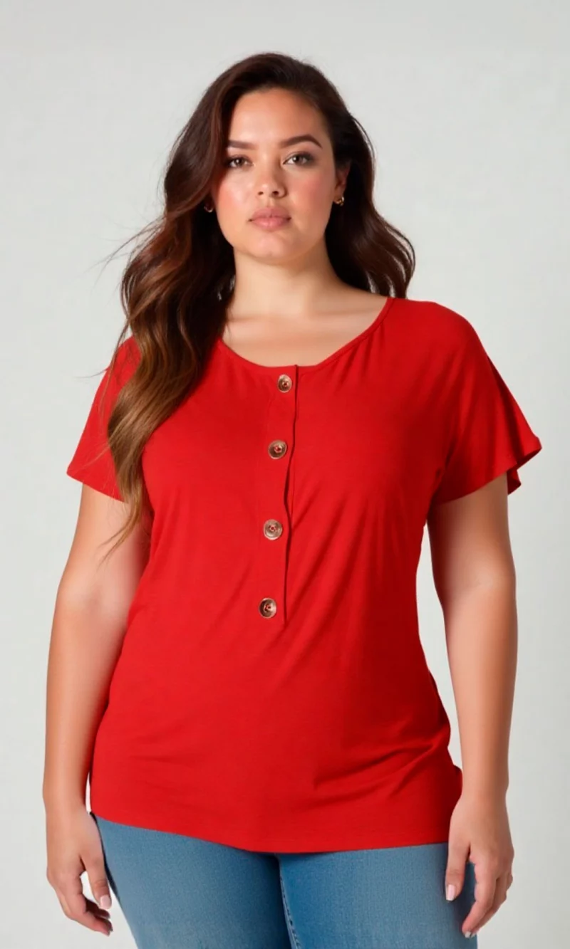 Camiseta mujer manga corta unicolor - Imagen 5