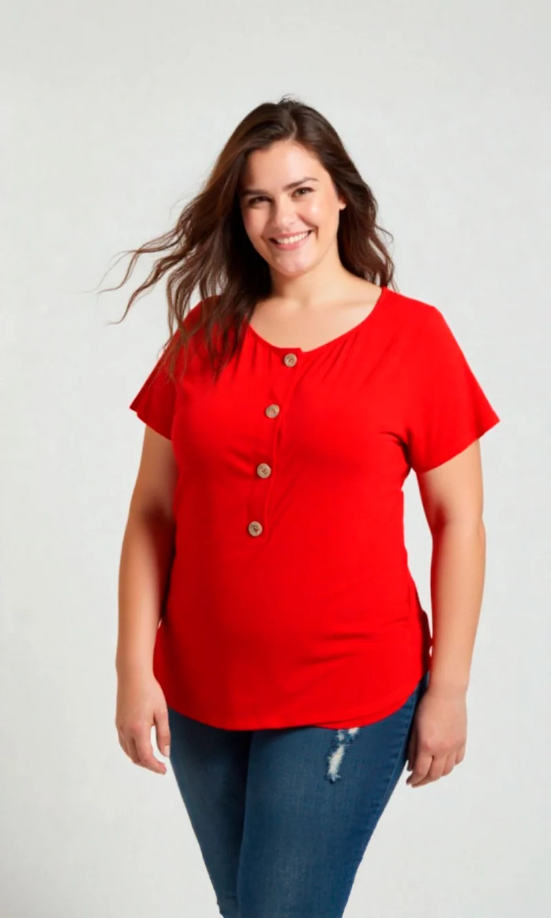 Camiseta mujer manga corta unicolor - Imagen 7