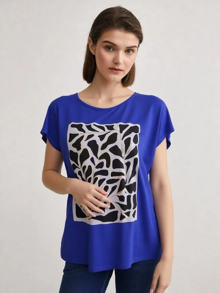 Camiseta mujer manga corta estampada - Imagen 2