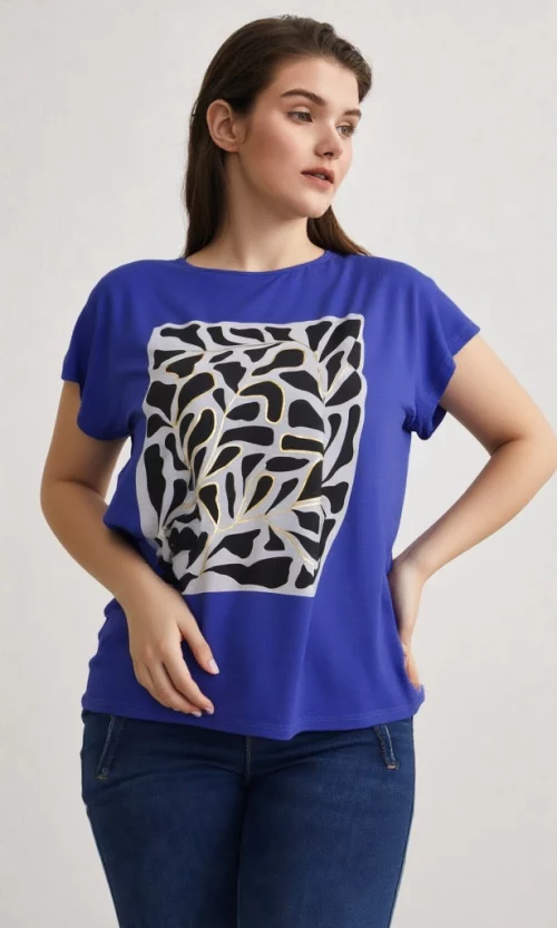 Camiseta mujer manga corta estampada