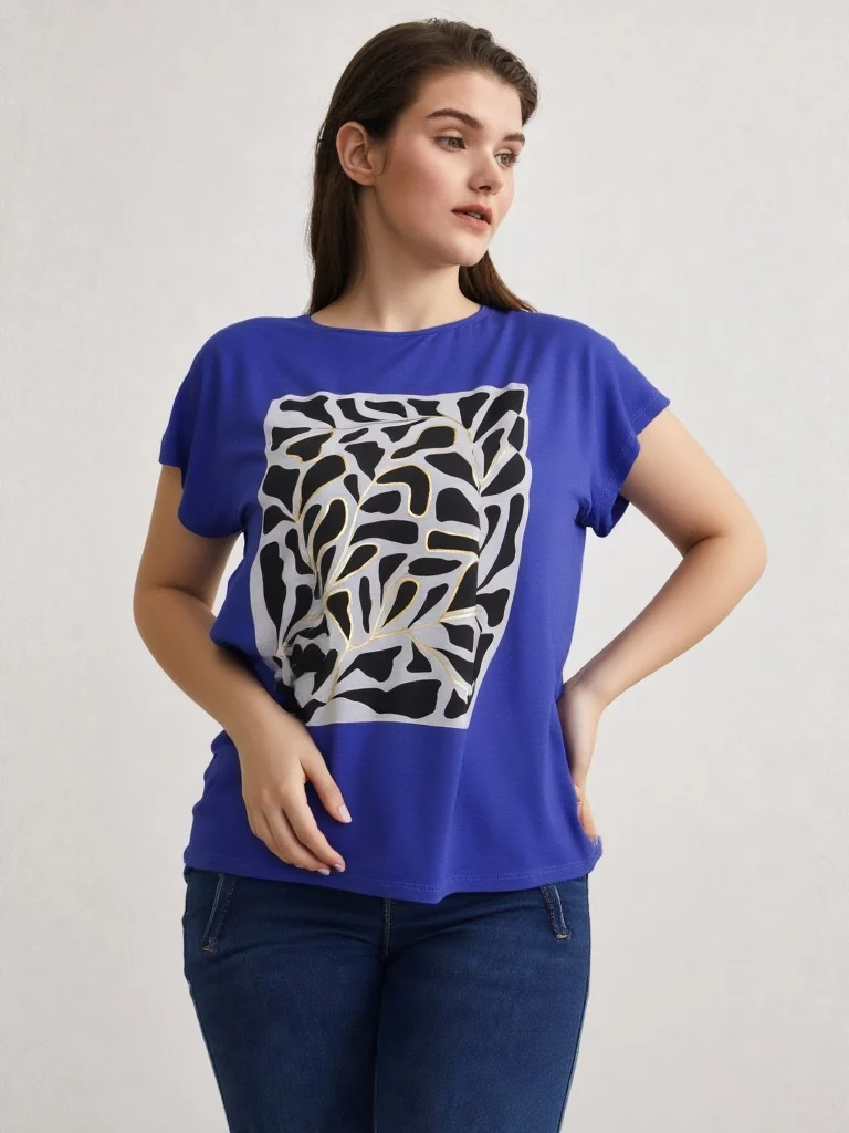 Camiseta mujer manga corta estampada