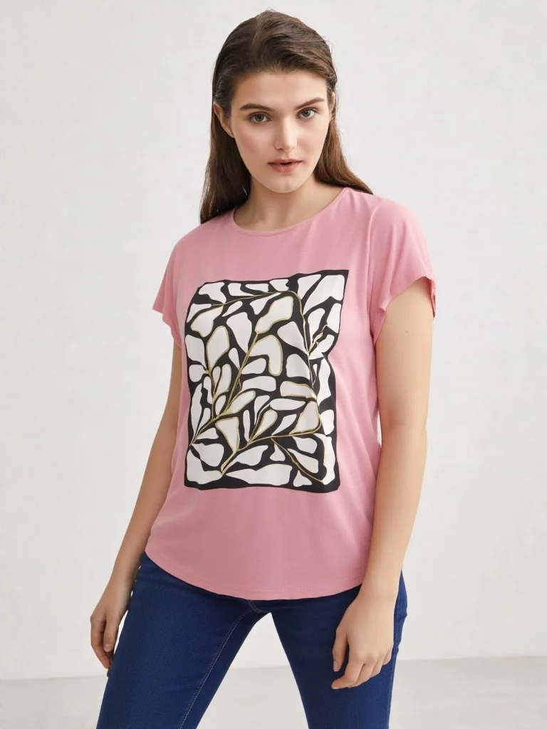 Camiseta mujer manga corta estampada - Imagen 4