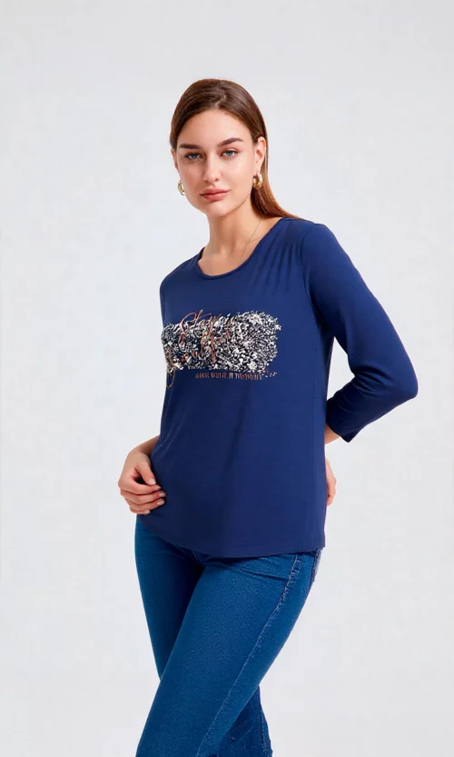 Camiseta mujer manga 3/4 estampada