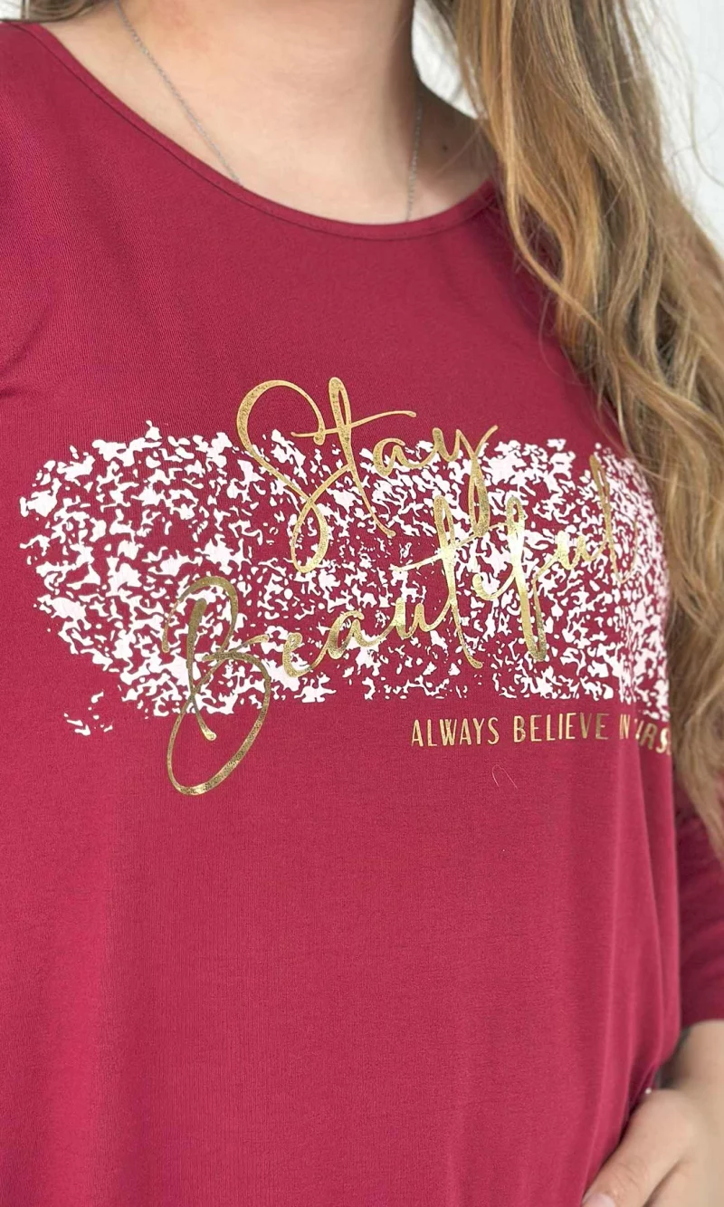 Camiseta mujer manga 3/4 estampada - Imagen 5