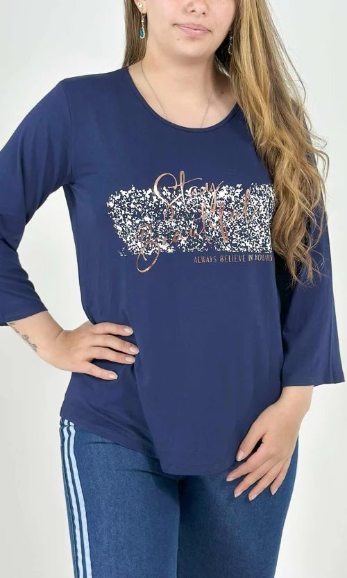 Camiseta mujer manga 3/4 estampada