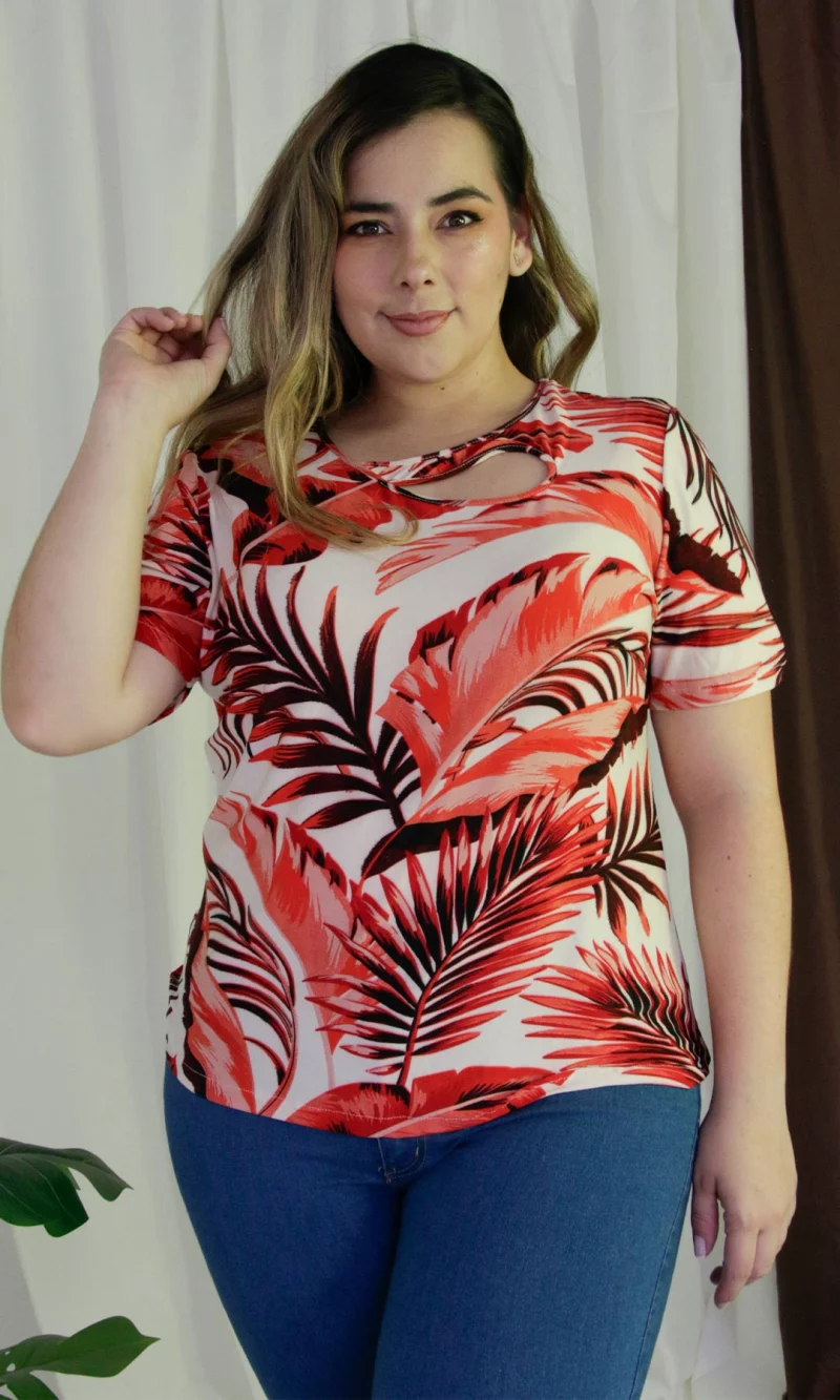 Camiseta mujer manga corta estampada