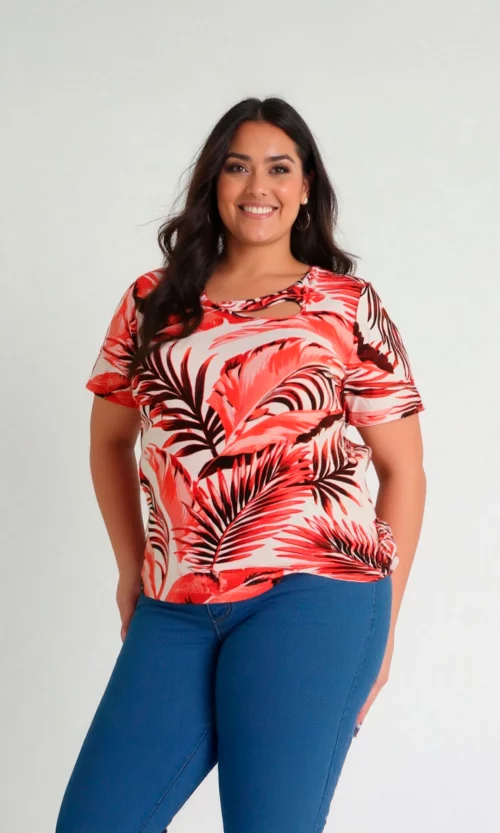 Camiseta mujer manga corta estampada