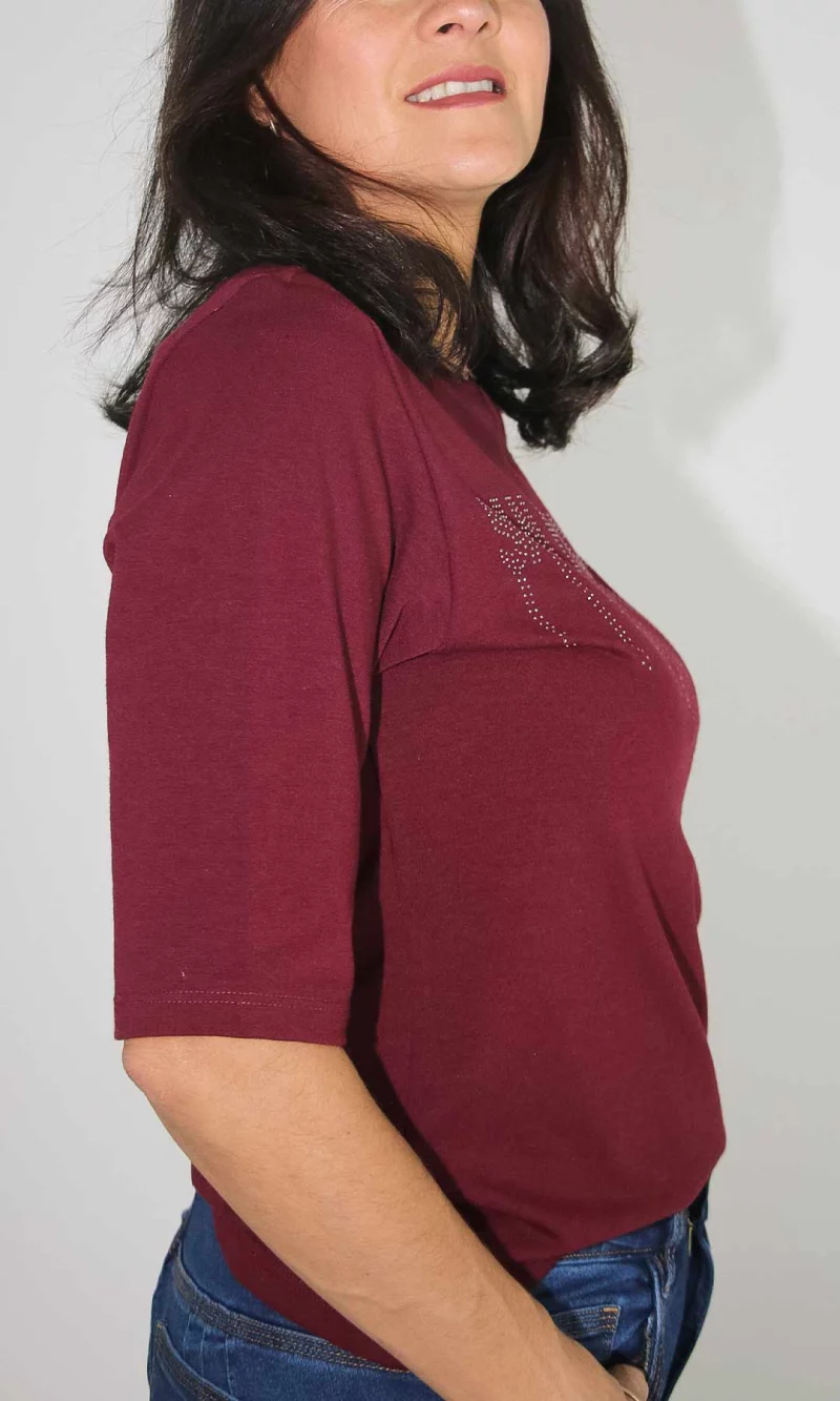 Camiseta mujer manga 3/4 estampada - Imagen 6