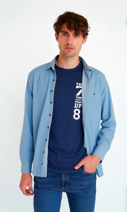 Camisa hombre manga larga unicolor